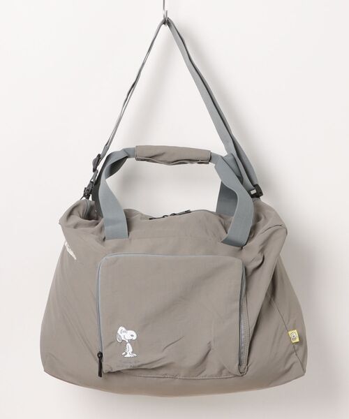 PEANUTS(ピーナッツ)の「PEANUTS/ピーナッツ VINTAGE TRAVEL スヌーピー パッカブルボストンバッグ(ボストンバッグ・レディース・ライトグレー/ブラック・ONE SIZE)」の2枚目の写真