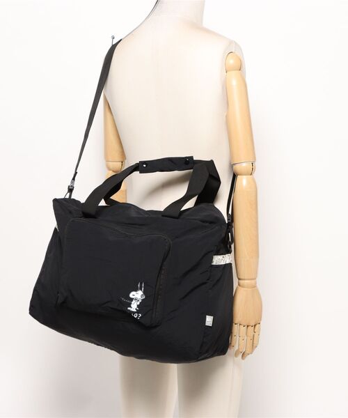 PEANUTS(ピーナッツ)の「PEANUTS/ピーナッツ VINTAGE TRAVEL スヌーピー パッカブルボストンバッグ(ボストンバッグ・レディース・ライトグレー/ブラック・ONE SIZE)」の6枚目の写真