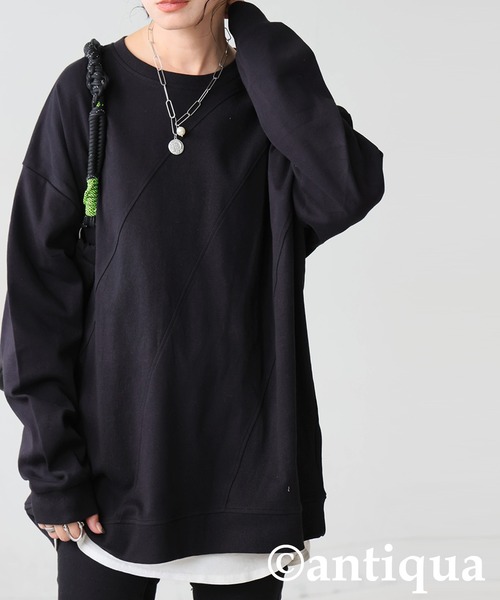 antiqua(アンティカ)の「リブ切替トップス(Tシャツ/カットソー・レディース・ホワイト/ブラック/カーキ/ダークグレー/ブルー系その他・P/R)」の16枚目の写真