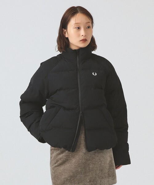 【高品質】Fred Perry フレッドペリー　リバーシブル ダウンジャケット FRED PERRY（フレッドペリー） ダウンジャケット J4235 チャコール系 S