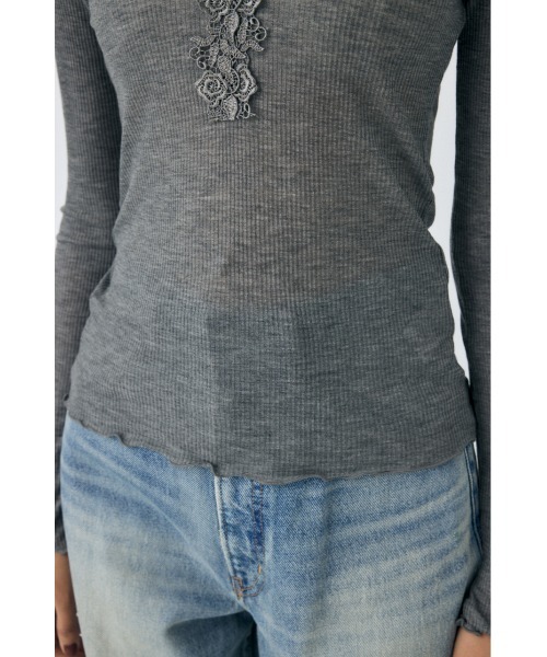 moussy ロンT セール】レーストリムロングスリーブTEE（Tシャツ/カットソー