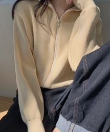 フロントジップニット