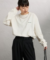 [GYMPHLEX/ジムフレックス] ロゴ刺繍 クルーネックロンT