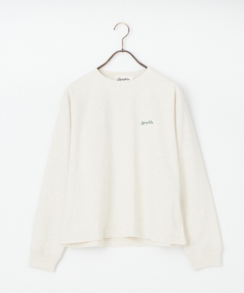 GYMPHLEX（ジムフレックス）の「【WEB限定】[GYMPHLEX/ジムフレックス] ロゴ刺繍 クルーネックロンT（Tシャツ/カットソー・レディース・キナリ/ネイビー/オフホワイト・14）」の2枚目の写真