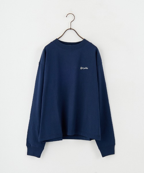 GYMPHLEX（ジムフレックス）の「【WEB限定】[GYMPHLEX/ジムフレックス] ロゴ刺繍 クルーネックロンT（Tシャツ/カットソー・レディース・キナリ/ネイビー/オフホワイト・14）」の16枚目の写真