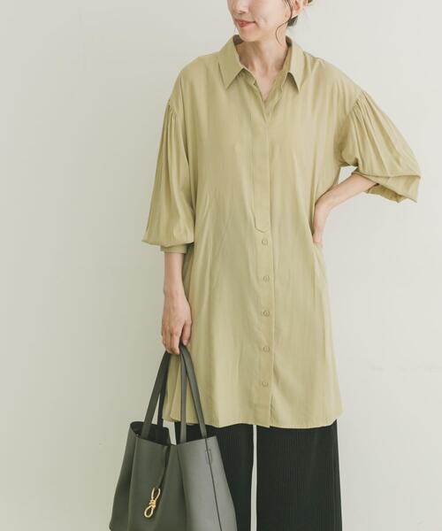 ITEMS URBANRESEARCH(アイテムズ アーバンリサーチ)の「チュニックシャツ(チュニック・レディース・ブラック/ベージュ・FREE)」の1枚目の写真