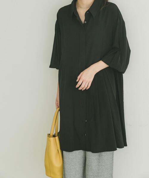 ITEMS URBANRESEARCH(アイテムズ アーバンリサーチ)の「チュニックシャツ(チュニック・レディース・ブラック/ベージュ・FREE)」の13枚目の写真