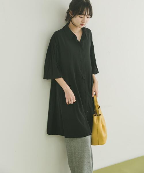 ITEMS URBANRESEARCH(アイテムズ アーバンリサーチ)の「チュニックシャツ(チュニック・レディース・ブラック/ベージュ・FREE)」の14枚目の写真