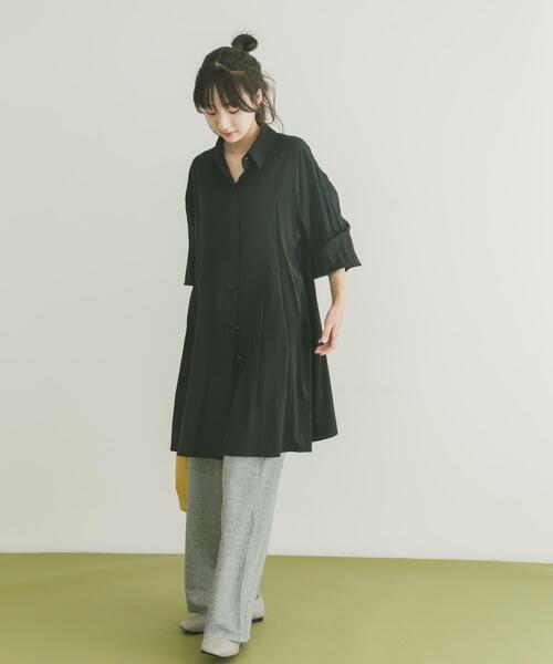 ITEMS URBANRESEARCH(アイテムズ アーバンリサーチ)の「チュニックシャツ(チュニック・レディース・ブラック/ベージュ・FREE)」の16枚目の写真