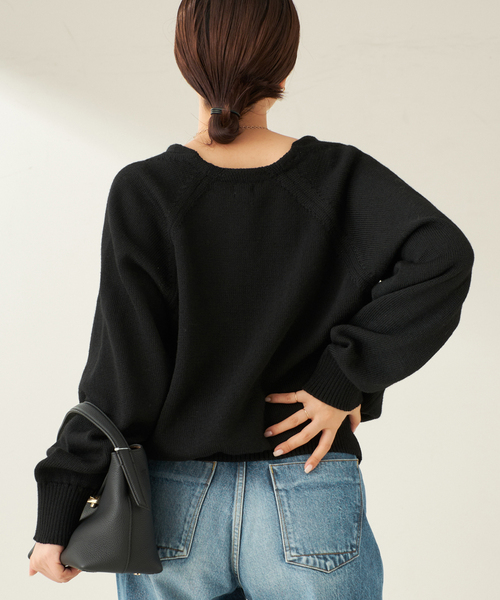 NEPLA. / ネプラ 別注 V ニット(ブラック)（ニット/セーター