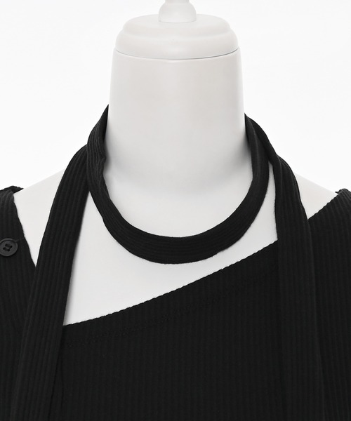 Narcissus（ナルシス）の「【チョーカー付き】アシンメトリーリブニット（ニット/セーター・レディース・グレー/ブラック・FREE）」の13枚目の写真