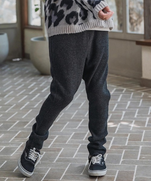 CAMBIO（カンビオ）の「mp14200-Big Waffle Knit saw Jodhpurs Pants ジョッパーズパンツ(A57225cmb)（その他パンツ・メンズ・キナリ/チャコール/ブラック・S/M/L）」の2枚目の写真