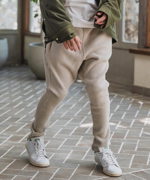 CAMBIO（カンビオ）の「mp14200-Big Waffle Knit saw Jodhpurs Pants ジョッパーズパンツ(A57225cmb)（その他パンツ・メンズ・キナリ/チャコール/ブラック・S/M/L）」の4枚目の写真