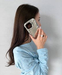 SANSeLF | 【SANSeLF】 メタリックスター ハートスマホケース シリコンソフト ミラー風デザイン iPhoneカバー アイフォンケース sac25a013(スマホケース/カバー)