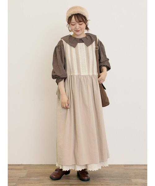 Samansa Mos2（サマンサ モスモス）の「ビッグ襟羽織ブラウス（シャツ/ブラウス・レディース・キナリ/ブラウン/ブラック・F）」の18枚目の写真