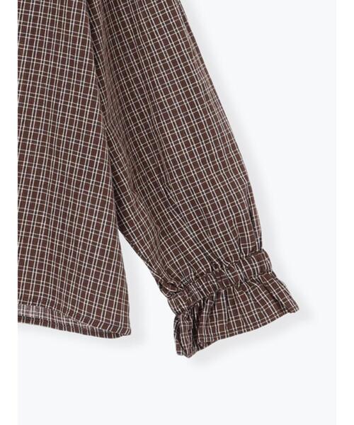 Samansa Mos2（サマンサ モスモス）の「ビッグ襟羽織ブラウス（シャツ/ブラウス・レディース・キナリ/ブラウン/ブラック・F）」の10枚目の写真