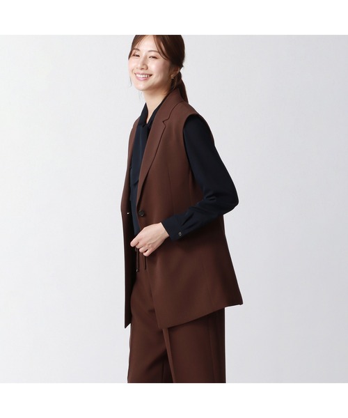 AOYAMA（アオヤマ）の「＜WEB限定＞通勤にも特別な日にも、コーディネートを格上げ！アシンメトリーフリルブラウス（シャツ/ブラウス・レディース・ネイビー/ホワイト・M/L）」の18枚目の写真