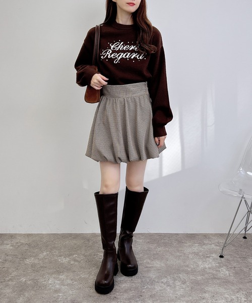 INGNI(イング)の「パールビジューロゴニット/A(ニット/セーター・レディース・グレー×ホワイト/ホワイト×ブラック/ブラウン系6/ワイン系2・M)」の22枚目の写真