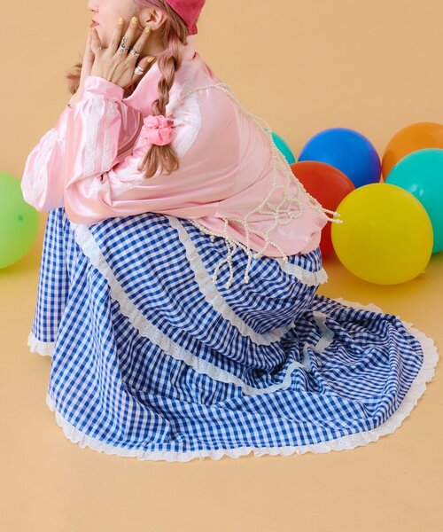 あみこ企画】フリフリギンガムチェックスカート（スカート）｜w closet