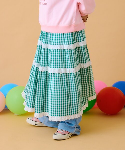 あみこ企画】フリフリギンガムチェックスカート（スカート）｜w closet
