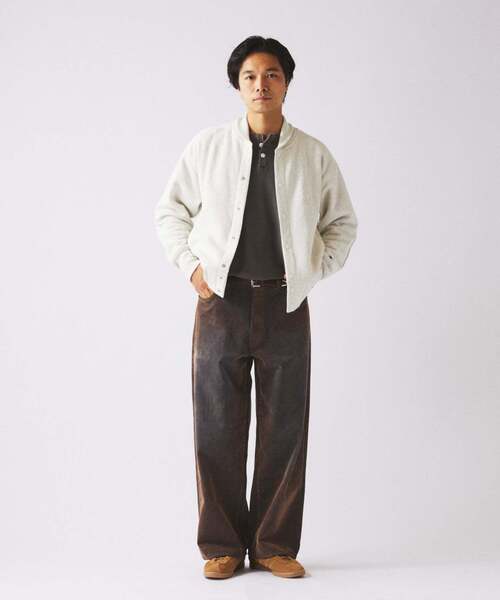 Champion（チャンピオン）の「CHAMPION / チャンピオン 別注 R/W エルボーパッチ スナップ カーディガン（カーディガン/ボレロ・メンズ・グレー/アイボリー/ブラウン/ネイビー・LARGE/X-LARGE）」の19枚目の写真