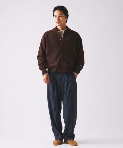 Champion（チャンピオン）の「CHAMPION / チャンピオン 別注 R/W エルボーパッチ スナップ カーディガン（カーディガン/ボレロ・メンズ・グレー/アイボリー/ブラウン/ネイビー・LARGE/X-LARGE）」の20枚目の写真