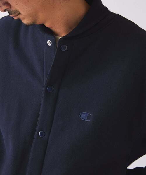 Champion（チャンピオン）の「CHAMPION / チャンピオン 別注 R/W エルボーパッチ スナップ カーディガン（カーディガン/ボレロ・メンズ・グレー/アイボリー/ブラウン/ネイビー・LARGE/X-LARGE）」の5枚目の写真