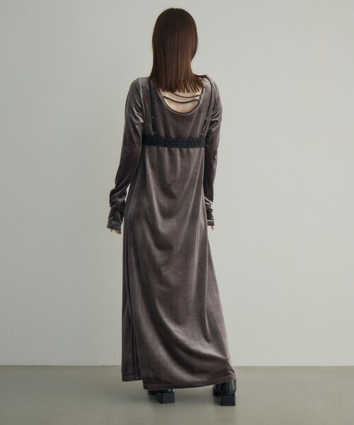 kivi（キヴィ）の「ベロアロングOP（ワンピース・レディース・ブラウン/ダークグレー・FREE）」の17枚目の写真