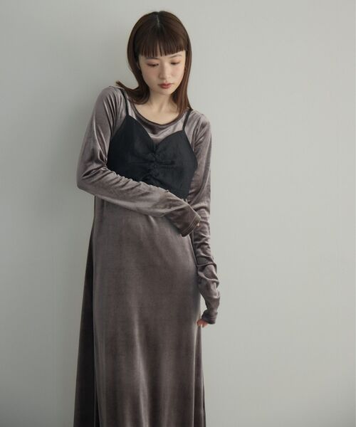 kivi（キヴィ）の「ベロアロングOP（ワンピース・レディース・ブラウン/ダークグレー・FREE）」の15枚目の写真