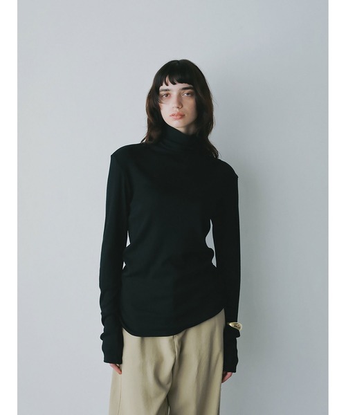 HER.（ハー）の「コットンモダールハイネックP/O（Tシャツ/カットソー・レディース・オフホワイト/ブラック・フリー）」の3枚目の写真