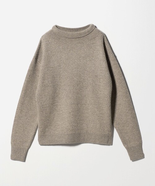 6（ロク）の「＜6(ROKU)＞フィッシャーマン ハイネック ニット（ニット/セーター・レディース・ベージュ/グレー系・FREE）」の13枚目の写真