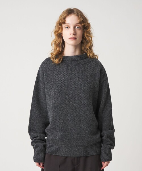 6（ロク）の「＜6(ROKU)＞フィッシャーマン ハイネック ニット（ニット/セーター・レディース・ベージュ/グレー系・FREE）」の8枚目の写真