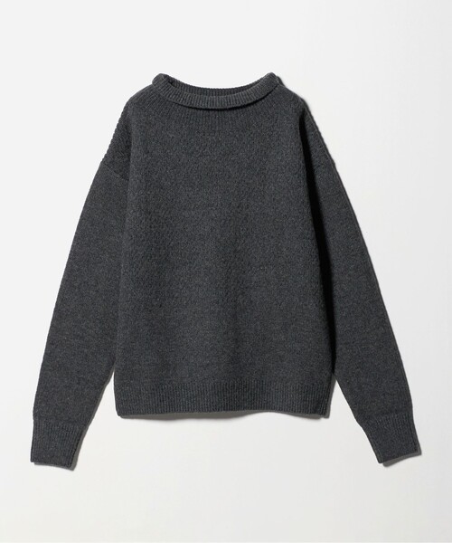 6（ロク）の「＜6(ROKU)＞フィッシャーマン ハイネック ニット（ニット/セーター・レディース・ベージュ/グレー系・FREE）」の7枚目の写真