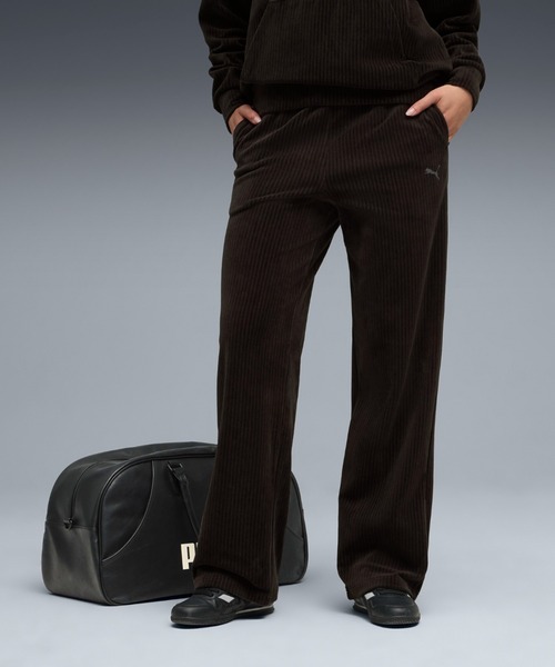 PUMA(プーマ)の「PUMA プーマ ウィメンズ ESS ELEVATED ベロア リブ ストレートレッグ パンツ(その他パンツ・レディース・パープル系その他7/オフホワイト/ブラック・MEDIUM/SMALL/LARGE/X-LARGE)」の3枚目の写真