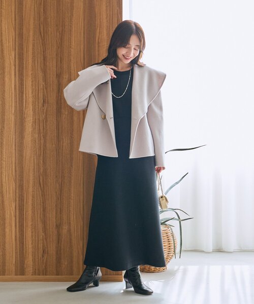 La boutique BonBon（ラブティックボンボン）の「【春まで使える！・最強モテコート】ダブルフェイスショールカラーコート（その他アウター・レディース・ミント/ライトグレー/ピンク・FREE）」の12枚目の写真