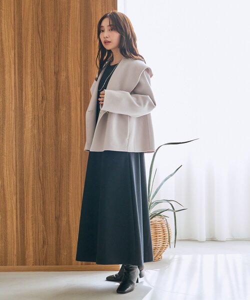 La boutique BonBon（ラブティックボンボン）の「【春まで使える！・最強モテコート】ダブルフェイスショールカラーコート（その他アウター・レディース・ミント/ライトグレー/ピンク・FREE）」の13枚目の写真