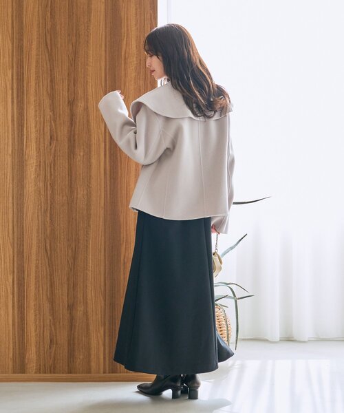 La boutique BonBon（ラブティックボンボン）の「【春まで使える！・最強モテコート】ダブルフェイスショールカラーコート（その他アウター・レディース・ミント/ライトグレー/ピンク・FREE）」の14枚目の写真