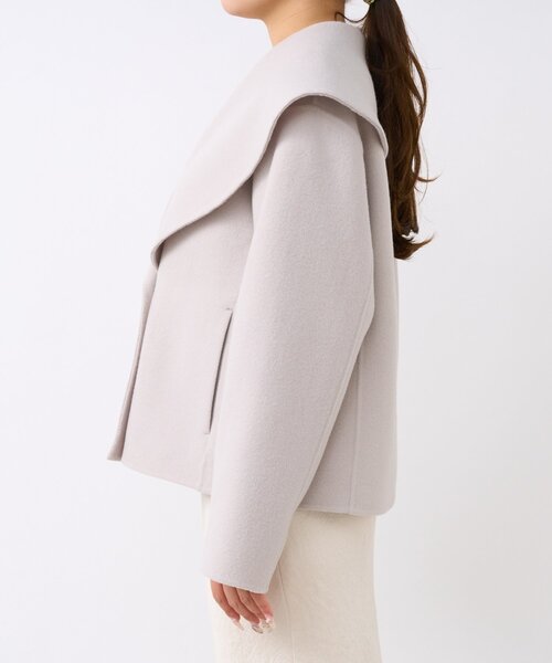 La boutique BonBon（ラブティックボンボン）の「【春まで使える！・最強モテコート】ダブルフェイスショールカラーコート（その他アウター・レディース・ミント/ライトグレー/ピンク・FREE）」の17枚目の写真