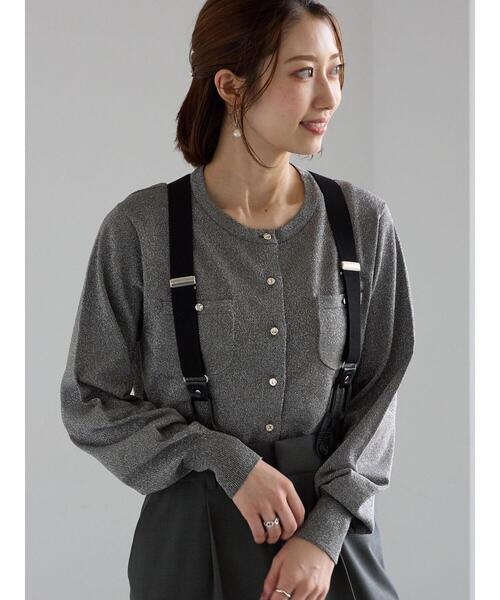 Te chichi（テチチ）の「ポケットデザインクルーネックカーディガン（カーディガン/ボレロ・レディース・チャコールグレー/ブラック/ピンク/ブルー・F）」の7枚目の写真