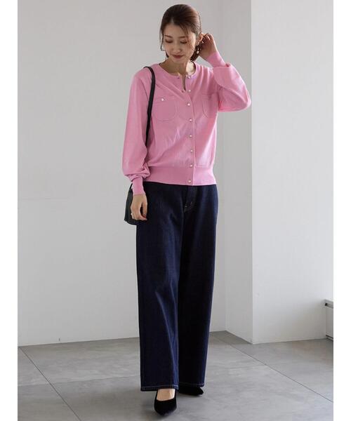 Te chichi（テチチ）の「ポケットデザインクルーネックカーディガン（カーディガン/ボレロ・レディース・チャコールグレー/ブラック/ピンク/ブルー・F）」の11枚目の写真