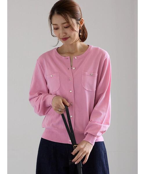 Te chichi（テチチ）の「ポケットデザインクルーネックカーディガン（カーディガン/ボレロ・レディース・チャコールグレー/ブラック/ピンク/ブルー・F）」の13枚目の写真