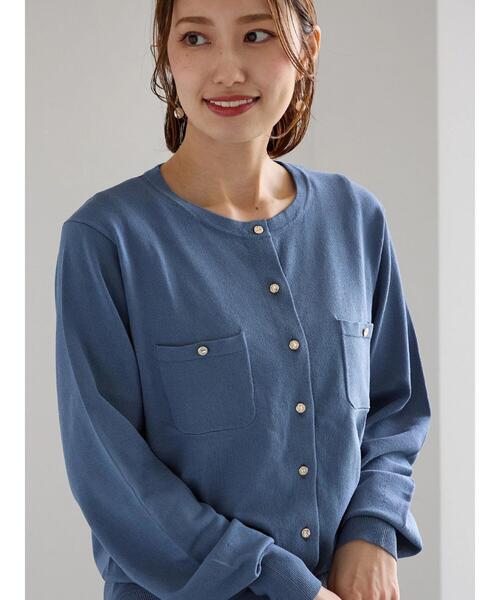 Te chichi（テチチ）の「ポケットデザインクルーネックカーディガン（カーディガン/ボレロ・レディース・チャコールグレー/ブラック/ピンク/ブルー・F）」の16枚目の写真