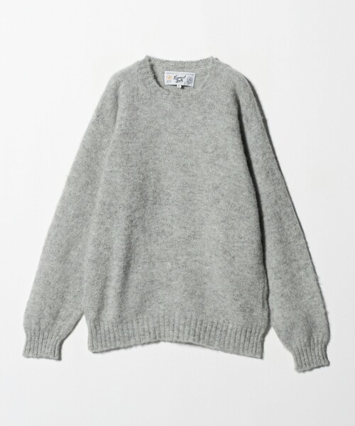 Laurence J Smith（ローレンスジェイスミス）の「＜LAURENCE J. SMITH＞ シェットランド クルーネック ニット（ニット/セーター・メンズ・ライム/ライトグレー/レッド/ピンク/オフホワイト/ダークブラウン/コバルトブルー/ベージュ/パープル/イエロー/ダークグレー/ケリーグリーン・L/XL/M）」の3枚目の写真