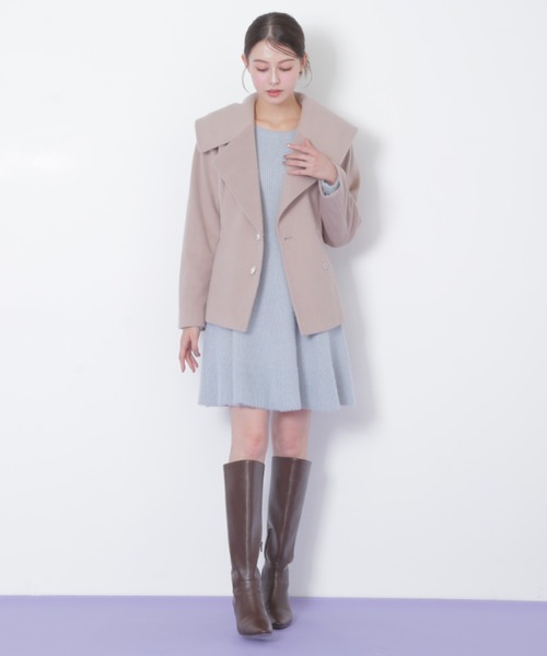 JILL by JILL STUART(ジルバイジルスチュアート)の「◇ビジュー釦ビッグカラーショートコート(その他アウター・レディース・グレー/ベージュ/ホワイト・SMALL/MEDIUM)」の20枚目の写真