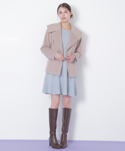 JILL by JILL STUART(ジルバイジルスチュアート)の「◇ビジュー釦ビッグカラーショートコート(その他アウター・レディース・グレー/ベージュ/ホワイト・SMALL/MEDIUM)」の21枚目の写真