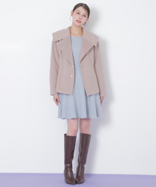 JILL by JILL STUART(ジルバイジルスチュアート)の「◇ビジュー釦ビッグカラーショートコート(その他アウター・レディース・グレー/ベージュ/ホワイト・SMALL/MEDIUM)」の22枚目の写真