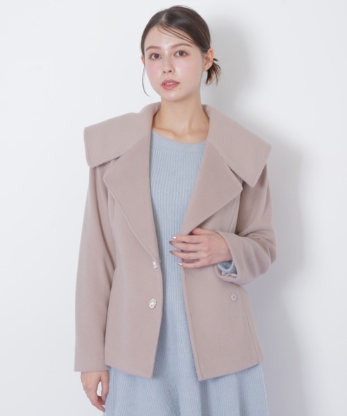 JILL by JILL STUART(ジルバイジルスチュアート)の「◇ビジュー釦ビッグカラーショートコート(その他アウター・レディース・グレー/ベージュ/ホワイト・SMALL/MEDIUM)」の17枚目の写真
