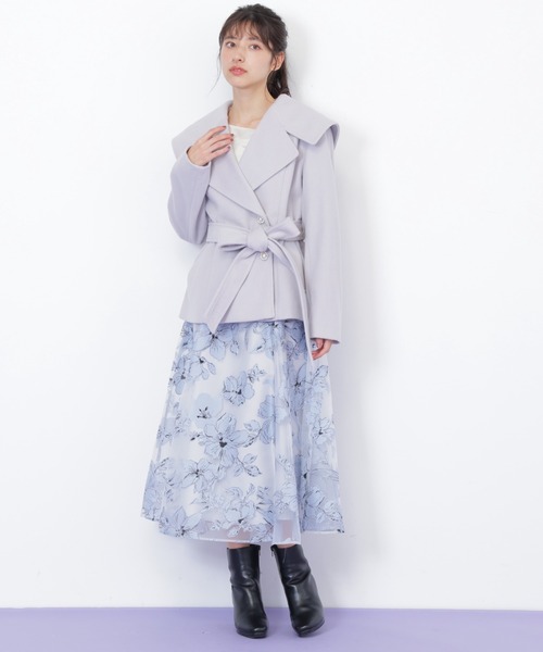 JILL by JILL STUART(ジルバイジルスチュアート)の「◇ビジュー釦ビッグカラーショートコート(その他アウター・レディース・グレー/ベージュ/ホワイト・SMALL/MEDIUM)」の10枚目の写真
