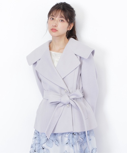JILL by JILL STUART(ジルバイジルスチュアート)の「◇ビジュー釦ビッグカラーショートコート(その他アウター・レディース・グレー/ベージュ/ホワイト・SMALL/MEDIUM)」の5枚目の写真