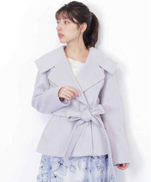 JILL by JILL STUART(ジルバイジルスチュアート)の「◇ビジュー釦ビッグカラーショートコート(その他アウター・レディース・グレー/ベージュ/ホワイト・SMALL/MEDIUM)」の6枚目の写真